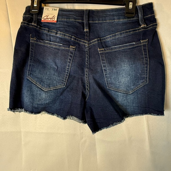 YMI Blue Jean Shorts with Distressed High-Waist Design - Picture 6 of 10